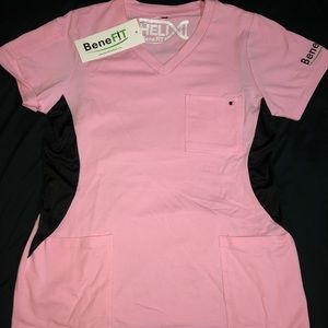 Benefit scrubs top & bottom